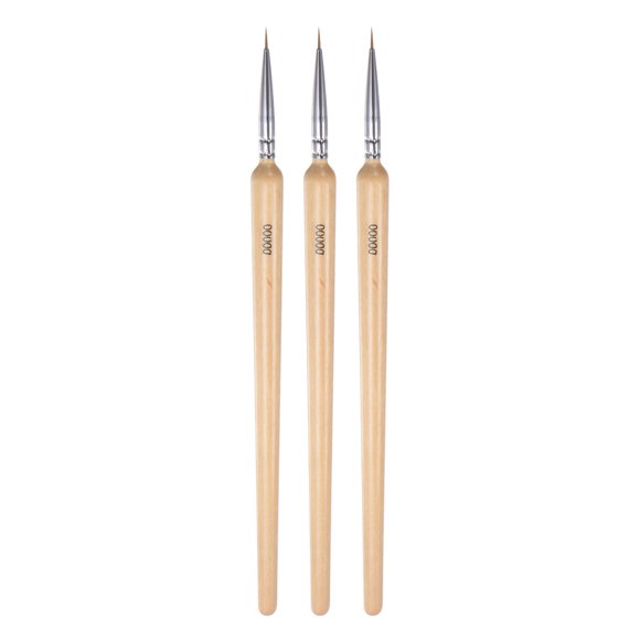 Unique Bargains 3pcs Détail Pinceaux 6mm Nylon Miniature Peinture Pinceau pour Aquarelle Acrylique Peinture(0000)