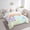 Green Blue, variant on Erosebridal Cute Rainbow Bed in a Bag Queen size for Girls, Cartoon Moon Stars Heart Print Quilted Comforter, Super Cozy 7-Piece