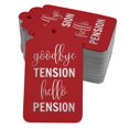 thumbnail image 1 of Inkdotpot Real Silver Foil Good Bye Tension Hello Pension Retirement Tags Favor Hang Paper Tags 100 Pieces, 1 of 6