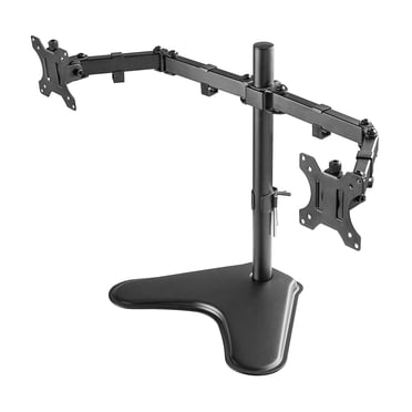 Dual Arm Desk Stand for 13"-32" Monitors | Fully Adjustable, Rotates, Swivels, Tilts | Black