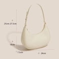 thumbnail image 4 of Women Shoudler Bag Solid Color Smooth Faux Leather Underarm Bag Crescent Shape Adjustable Strap Large Capacity Zipper Closure Lady Handbag, 4 of 11