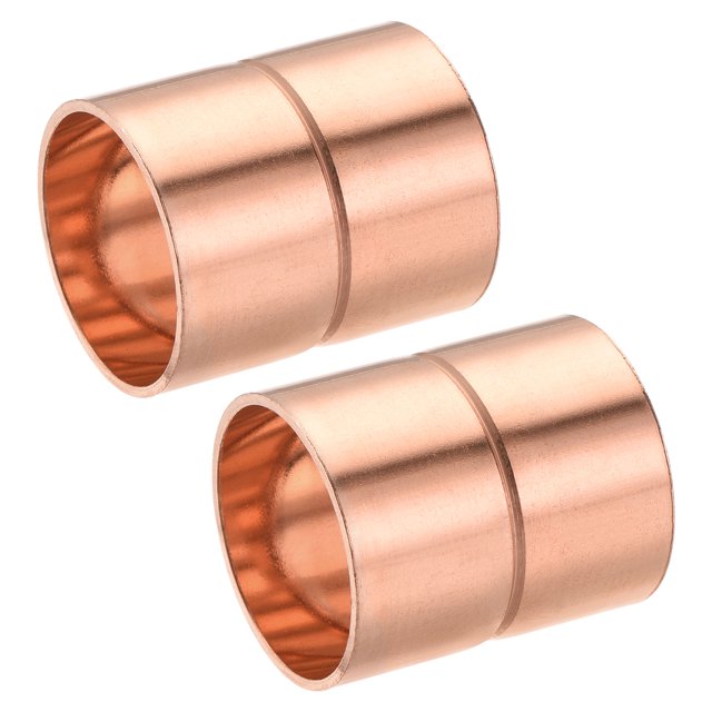 Unique Bargains 25mm Straight Copper Pipe Coupling Connecting Adapter Solder Connection for Plumbing 2 Pack