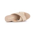 thumbnail image 4 of BLISSFUL STEP Sandales Compensées à Plateforme pour Femmes à Brides Croisées Beige 8,5, 4 of 8
