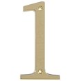 thumbnail image 2 of Hillman Group 843151 4 in. Brass Distinctions Zinc Die-Cast Flush Mount House Number - 1 -  3 Piece, 2 of 3