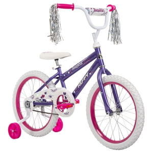 Huffy Sea Star 18-inch Girls’ Bike with Training Wheels, Purple