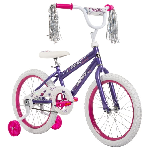 Sea Star de Huffy, 18 pouces, vélo pour filles avec roues d’entraînement, Violet