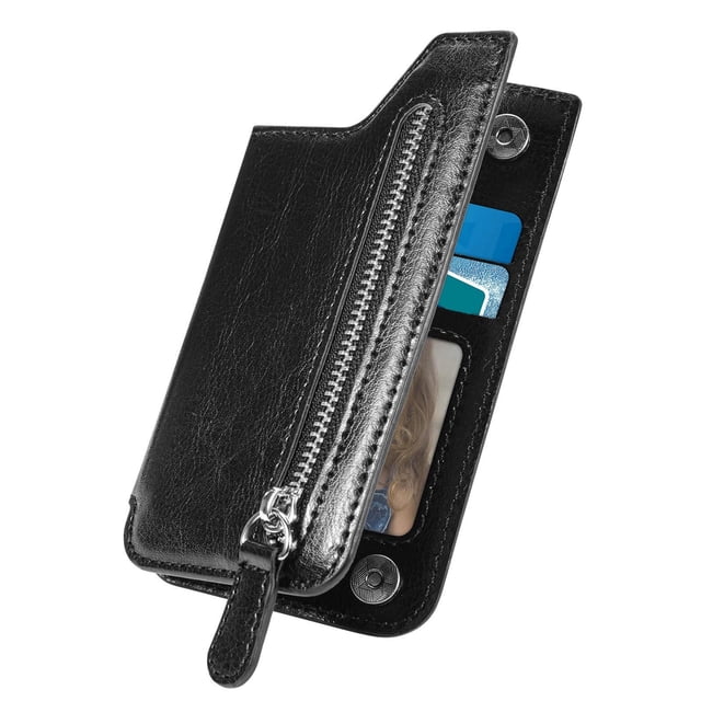 Wzzjkit Card Wallet Multifunctional Adhesive Phone Wallet CardMobile Phone Card Case Card Cover Multiple Card Zipper Hand Back Sticker Card Case Card Wallets for Women
