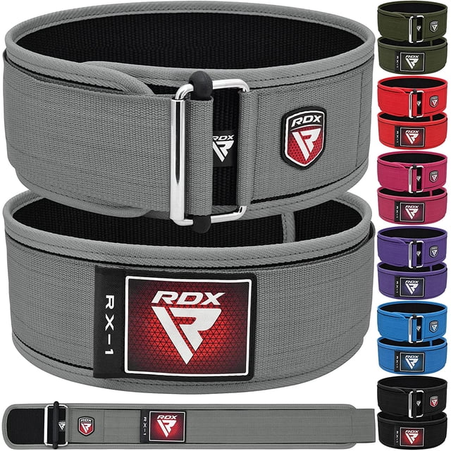 RDX Weight Lifting Belt 4 Adjustable Back Lumbar Support Bodybuilding, Powerlifting Functional Strength Training Core Exercise Fitness Workout Squats Deadlifts, Home Gym Equipment