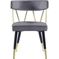 thumbnail image 2 of Meridian Furniture Rheingold Velvet Dining Chair, Grey (Set of 2), 2 of 5