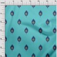 thumbnail image 2 of oneOone Cotton Poplin Fabric Peacock Feather Ikat Decor Fabric Printed BTY 56 Inch Wide, 2 of 4