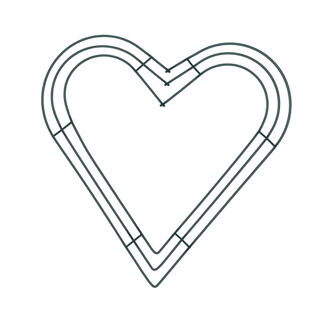 Heart Shaped Wreath Iron Base Creative Flower Arrangement Wreath Form Garland Green 35cm