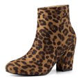 thumbnail image 1 of Unique Bargains Women's Side Zipper Block Heel Ankle Boots, 1 of 7