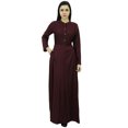 thumbnail image 1 of Bimba Robe Jilbab Unie à Manches Longues pour Femme, Col Mandarin, avec Poches, 1 of 6