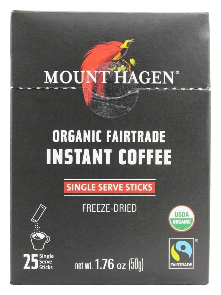 Mount Hagen - Organic Fairtrade Instant Coffee Freeze Dried Single Serve - 25 Stick(s)