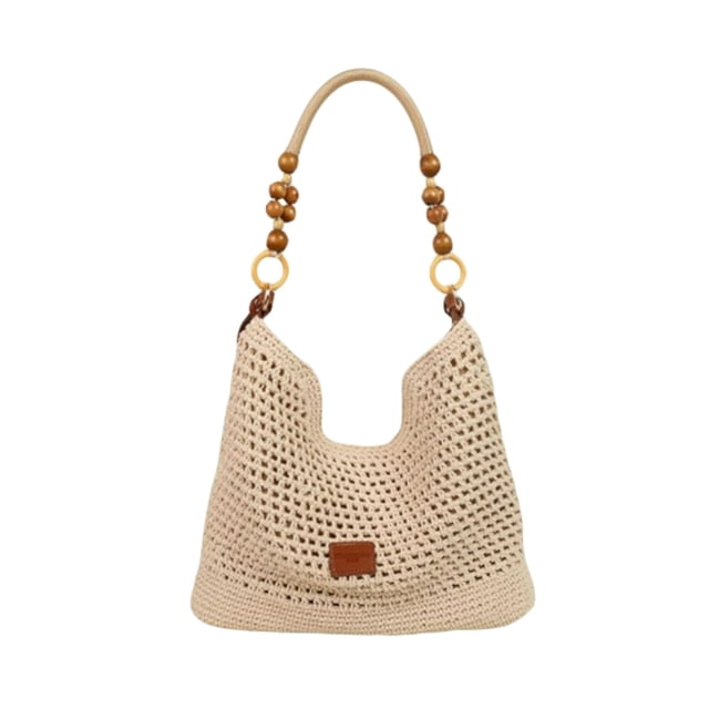 Woven Openwork Knitted Beach Handbag For Women Large Capacity Sports Bag With Adjustable Shoulder And Underarm Carrying Straps