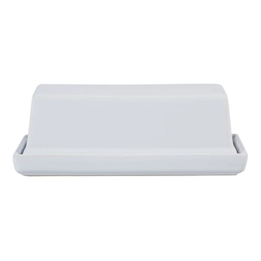 Mainstays White Glazed Ceramic Butter Dish, 1 Piece