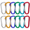 thumbnail image 1 of GOGO 24PCS Carabiner Keychain Heavy Duty D-shaped Carabiner 3 Inch Aluminum Clip- Assorted, 1 of 6