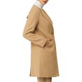 thumbnail image 4 of INSPIRE CHIC Women's Half Lapel Long Sleeves One Button Winter Mid-Length Overcoat L Khaki, 4 of 7