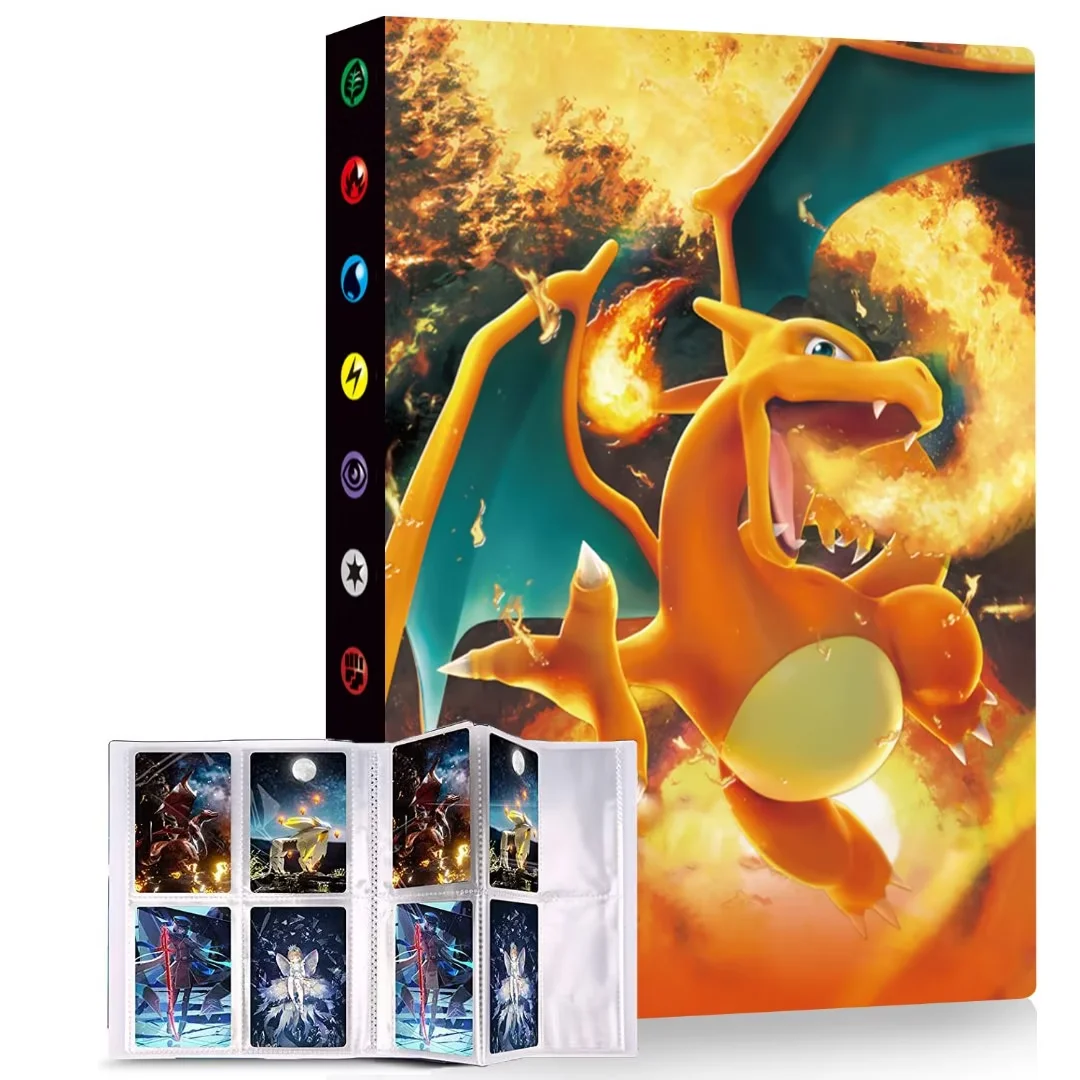 Classeur de Cartes à Collectionner, Album Porte-Livres à 4 Pochettes, Convient au Jeu TCG 240 Cartes-OPA5