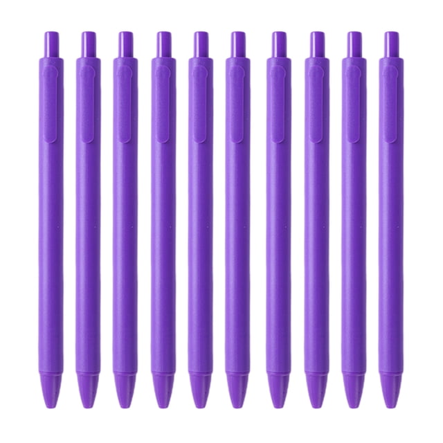 Purple 10 Pack Gel Pens 0.5Mm Fine Point Smooth Writing Pen With Comfort Grip For Office School Note Taking Black Ink Quick Drying Retractable Ballpoint Pens