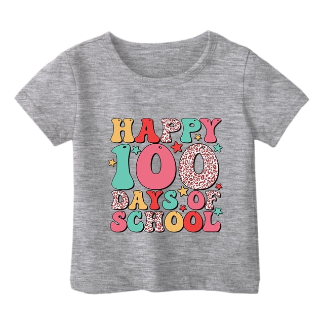 MEZZALL T-Shirts de Mode pour Garçons et Filles, Décontractés, Imprimés, Col Rond, Manches Courtes, Respirants, 4-5 Ans