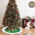 thumbnail image 2 of Christmas Tree Skirt 31.49 in Round Red Yellow Green Pink Brown Cloth Holiday Decoration for Tree Base, 2 of 6
