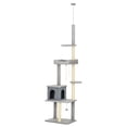 thumbnail image 1 of CoSoTower Cat Tree Floor to Ceiling Cat Tower Height Adjustable( 85-101 Inches), Tall Large Cat Climbing Activity Center with Scratching Posts Cat Condo Cozy Bed, Grey, 1 of 7