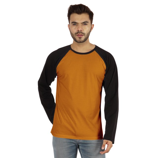 Inkmeso Men's Regular Fit Round Neck Shirt Solid Raglan Long Sleeve T-Shirts