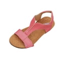 thumbnail image 3 of HVOBTTY Sandales à Talon Plat Respirantes d'Extérieur pour Femmes, Mode Estivale Décontractée, à Bride Élastique, Chaussures Confortables, Rouge Melon D\'eau, 36, 3 of 5