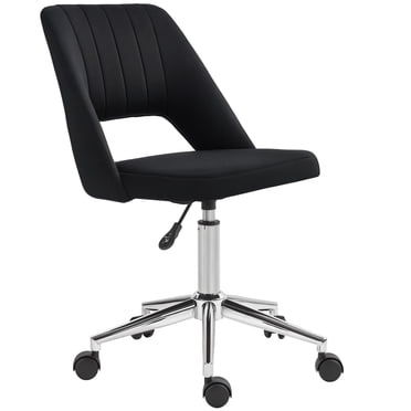 Vinsetto Chaise de Bureau Sans Accoudoirs Pivotante pour Ordinateur, Noire