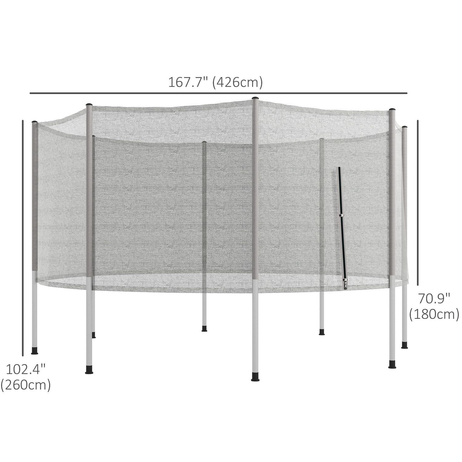 Soozier 14ft Frence Replacement Round Trampoline Enclosure（Net Enclosure Only）