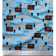 thumbnail image 1 of Soimoi Modal Satin Fabric Hat,Car & Suitcase Travel Print Fabric by Yard 42 Inch Wide, 1 of 3