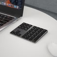 thumbnail image 2 of Wireless Numeric Keyboard Aluminium 34 Key BT Keyboard Built-in Rechargeable Battery Keypad for Windows/iOS/Android (Black), 2 of 8