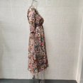 thumbnail image 3 of Spring and Summer Printed Round Neck Pullover Mid-Sleeve Casual Dress with Pockets for Women, 3 of 3