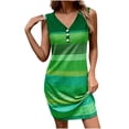 thumbnail image 2 of FcBaudy Robe Sans Manches à Col Rond, Robes d'Été pour Femmes, Robes pour Femmes Décontractées Sans Manches Style Débardeur Col Ras du Cou Robe d'Été à Imprimé Rayé pour la Plage Imitation Coton Jupe à Armatures pour Femme, 2 of 6