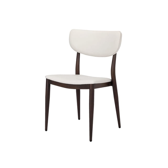 Take Me Home Classic Silloutte Dining Chair, Gray PU Upholstery and Walnut frame.