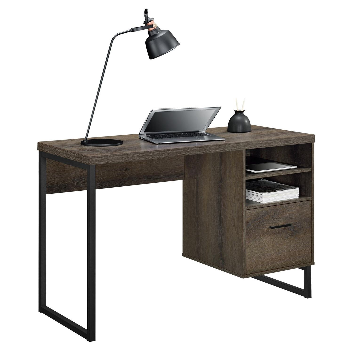 Candon Computer Desk, Medium Brown
