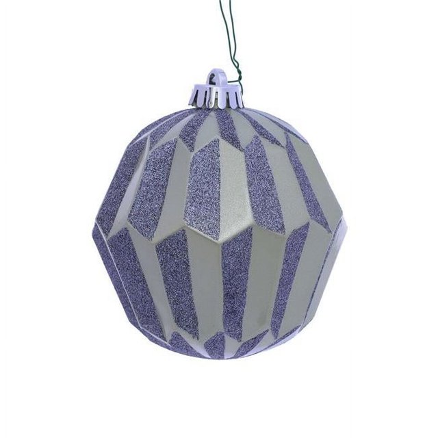 Vickerman MC190825D 5 in. Limestone Glitter Faceted Ornament - 3 per Bag