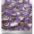 thumbnail image 1 of Soimoi Rayon Fabric Cupcake,Donut & Cookies Food Decor Fabric Printed Yard 56 Inch Wide, 1 of 3