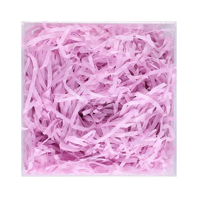 Relayinert 1 Pack Lafite Paper Raffia Filler Colorful Shredded Box Packaging Decoration Practical Wedding Party Easter New Year Pink Purple