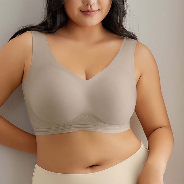 TIMIFIS Plus Size Bras for Women Seamless Push Up Full Coverages Daily Bra No Rims Comfortable Soft Seamless Wireless Bras
