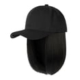 thumbnail image 1 of Women's Baseball Cap with Removable Ash Blonde Short Bob Hair Extensions Adjustable Wig Hat, 1 of 2