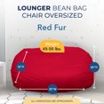 thumbnail image 3 of Ultimate Sack Fauteuil Poire Lounge Causeuse Surdimensionnée en Mousse, Housse en Fourrure Rouge, 3 of 5