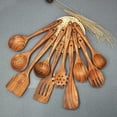 thumbnail image 4 of Wooden Spoons for Cooking,10 Pcs Natural Teak Wooden Kitchen Utensils Set Wooden Utensils for Cooking Wooden Cooking Utensils Wooden Spatulas for Cooking, 4 of 6