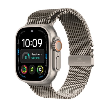 Apple Watch Ultra 4 GPS + Cellular 49mm Natural Titanium Case with Natural Titanium Milanese Loop - L