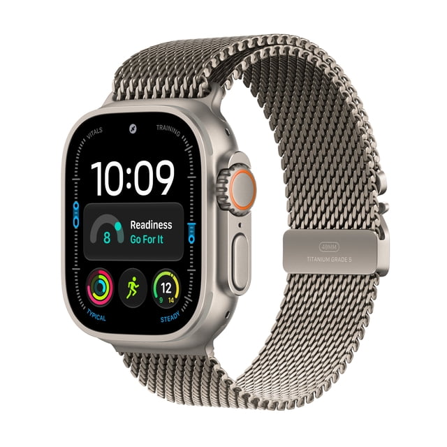 Apple Watch Ultra 4 GPS + Cellular 49mm Natural Titanium Case with Natural Titanium Milanese Loop - M