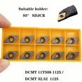 thumbnail image 3 of 10 Pcs DCMT 11T308 DCMT32.52 Carbure Insert 55° Losange Outil de Coupe Carbure Pointes, 3 of 9