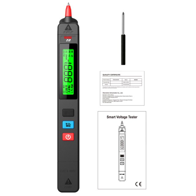 BSIDE Digital AC Voltage Tester Leakage Detector Electric Leakage Detect Pen 0-300V Non- Circuit Continuity Test Pen Live Wire Check with Backlight Display