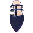 thumbnail image 2 of BLISSFUL STEP Mules Plates à Paillettes pour Femmes à Bout Pointu Bleu Profond US 6, 2 of 6