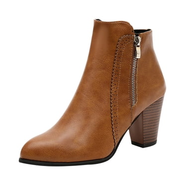 XZNGL Bottes pour Femmes Bottes Nine West Chaussures Femmes Mode Femmes Automne Bottes Western Bout Carré Uni Bottes à Fermeture Éclair Chaussures